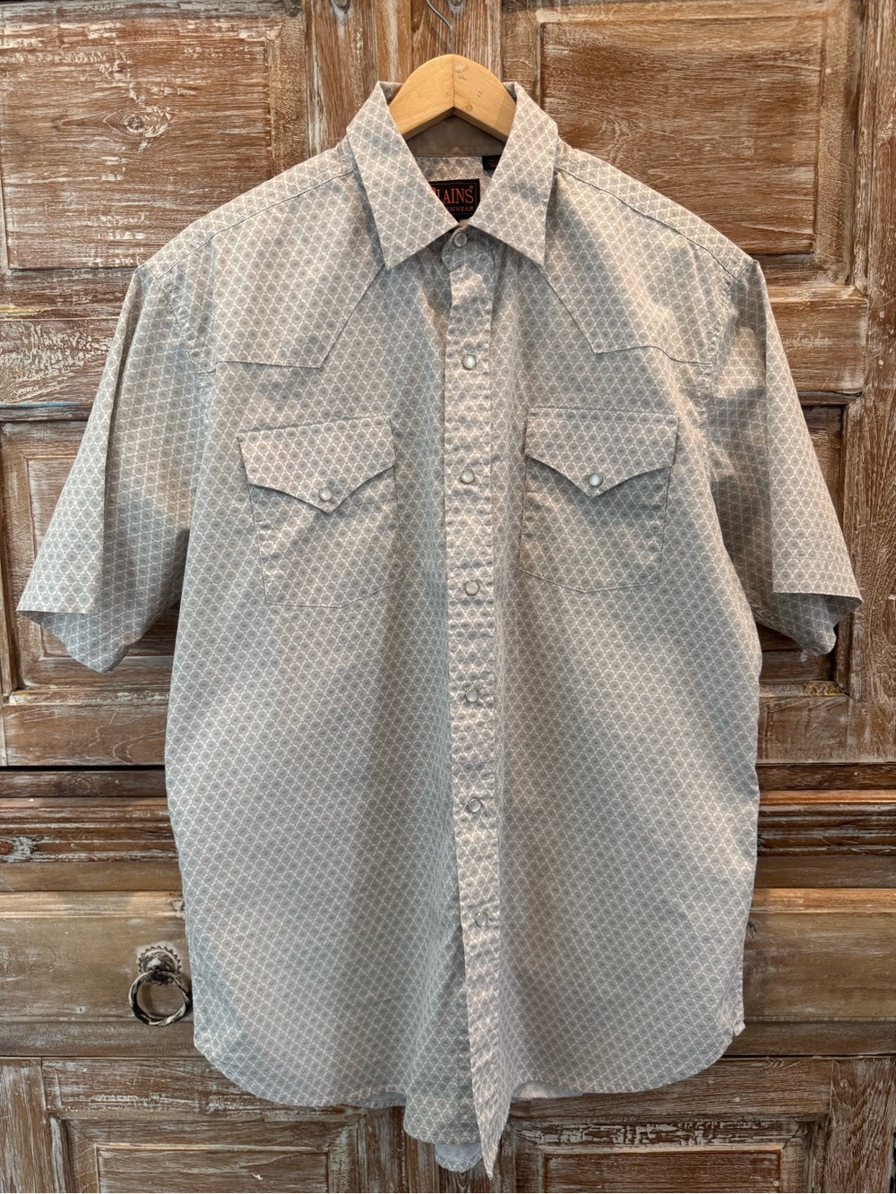 Plains Western Wear Short-Sleeve Casual Button-Down Shirt Cowboy Country